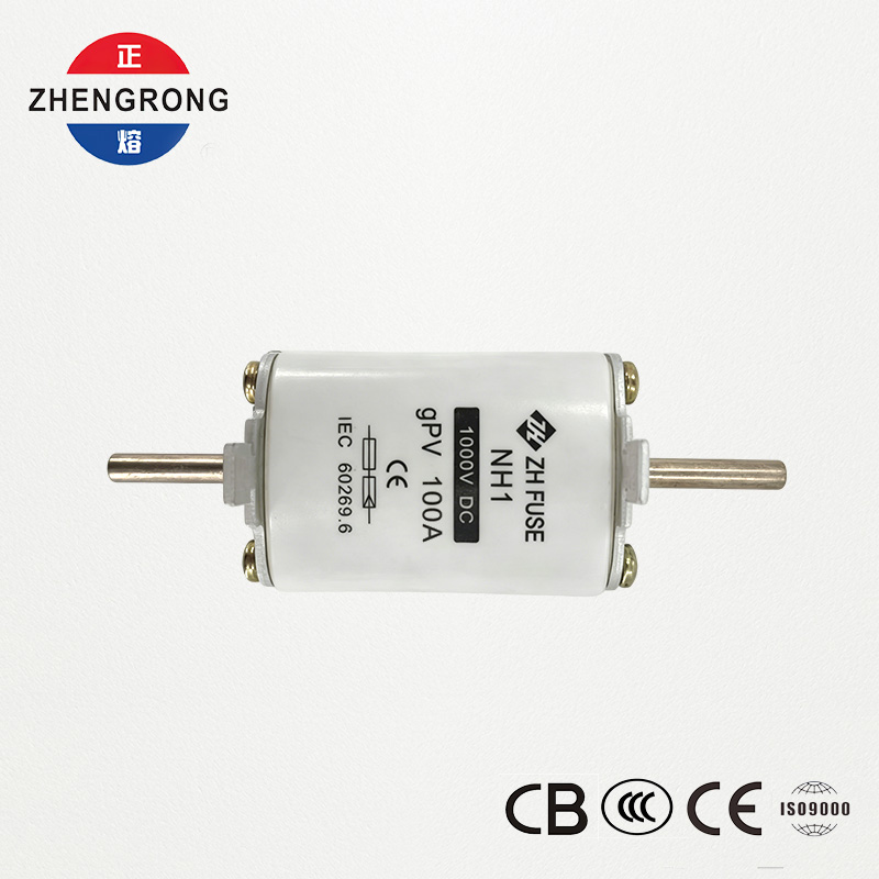 PV DC biztosíték NH1 100A 1000V | CE & IEC 60269.6 Jóváhagyva szoláris tömbökhöz