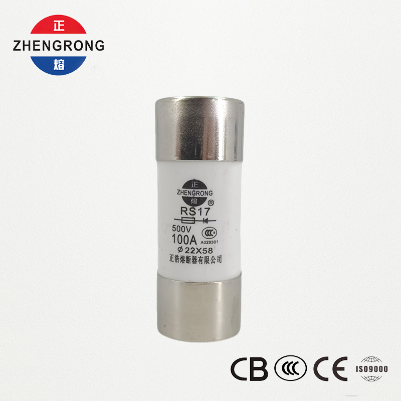 RS17 100A 500V hengeres gyors működésű biztosíték | 22*58mm | CCC tanúsítvánnyal rendelkezik