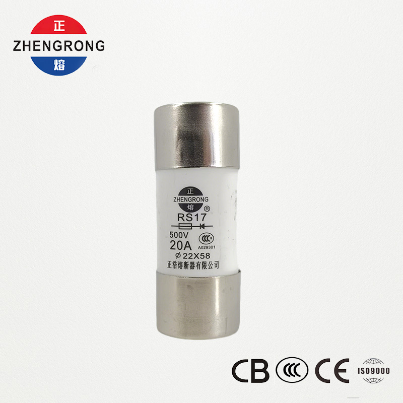 RS17 20A 500V hengeres gyors működésű biztosíték | 22*58mm | CCC tanúsítvánnyal rendelkezik