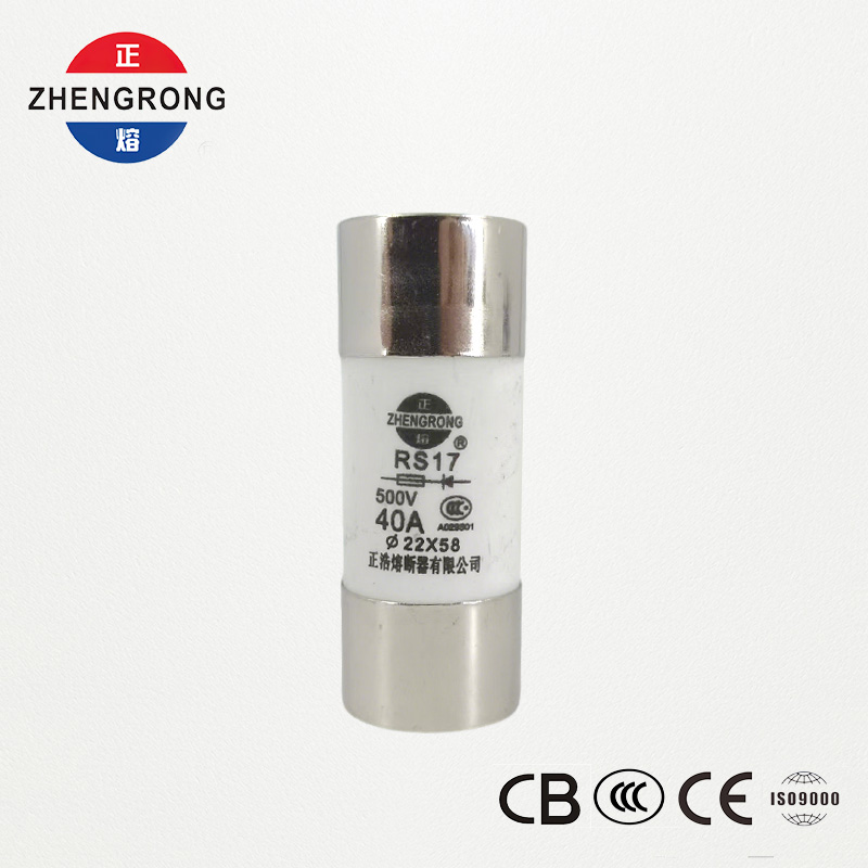 RS17 40A 500V hengeres gyors működésű biztosíték | 22*58mm | CCC tanúsítvánnyal rendelkezik