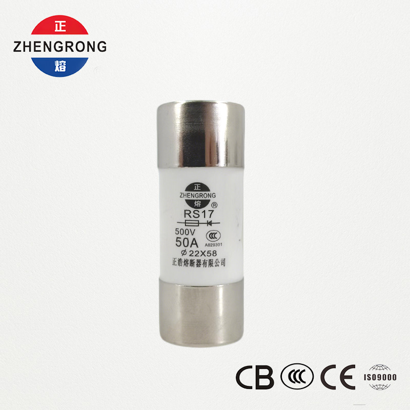 RS17 50A 500V hengeres, gyors működésű biztosíték | 22*58mm | CCC tanúsítvánnyal rendelkezik