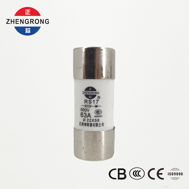 RS17 63A 500 V hengeres, gyors működésű biztosíték | 22*58mm | CCC tanúsítvánnyal rendelkezik